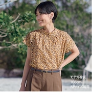 花柄綿ローンブラウス