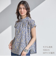 花柄綿ローンブラウス