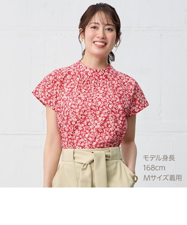 花柄綿ローンブラウス
