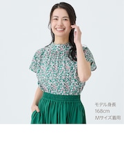 花柄綿ローンブラウス