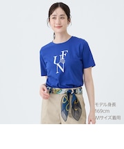 接触冷感綿スラブグラフィックロゴプルオーバー