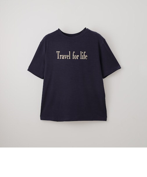 接触冷感ＵＶカットスラブロゴプリントＴシャツ