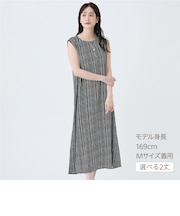 接触冷感ドット柄レーヨンワンピースレギュラー丈 (45117)