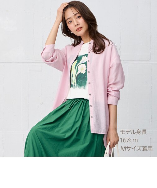 フラワーアートプリントＴシャツ　(65145)