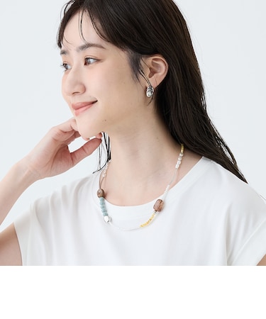 カラービーズ使いパーツＭＩＸネックレス　(95192)