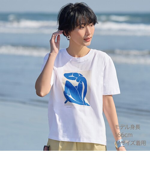 希少　エトロ　シルクカットソー　中国モチーフ　人柄　白　青　40 マティスアートベーシックTシャツ (66100)｜エヌプラスの通販｜&mall