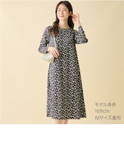 小花柄Ａラインワンピース　(46101)