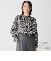 小花柄シャーリングブラウス　(56107)