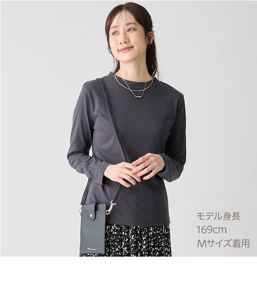 ベーシックモックネックＴシャツ　(66124)