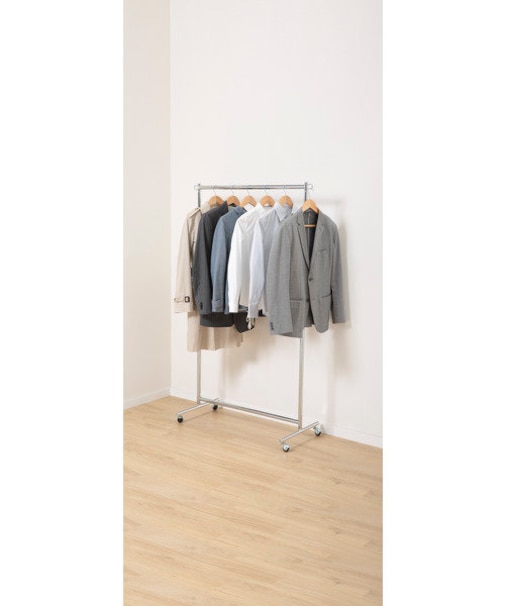 頑丈なハンガーラック　シングル(クロムR)