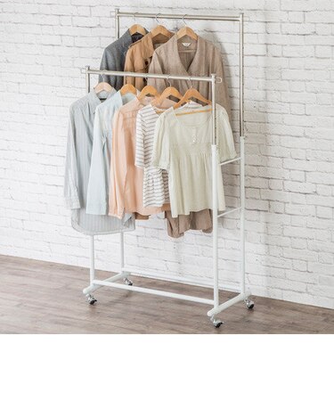 頑丈なハンガーラック ミーク ダブル(ホワイト)