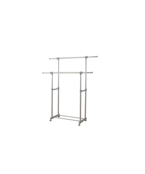 縦横に伸縮できるダブルタイプハンガーラック ロビン(EX ダブル)