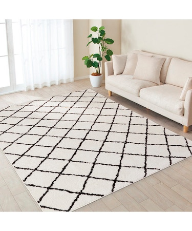 やわらかシャギーラグ(IVダイヤ 200X240)