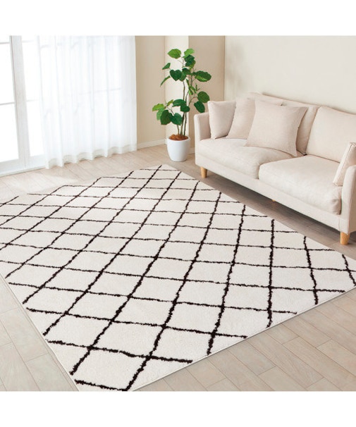 やわらかシャギーラグ(IVダイヤ 200X240)