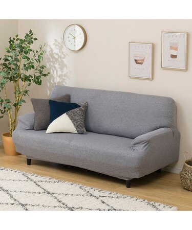 肘付ストレッチソファカバー(モトル GY 3人掛け用)