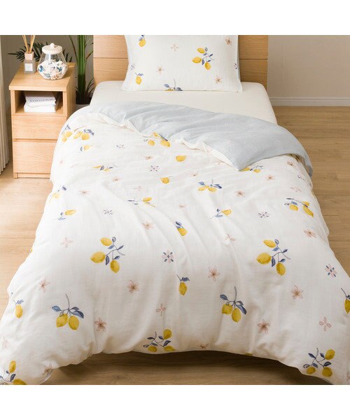 掛け布団カバー セミダブル(Wガーゼ レモン柄 SD)｜デコホームの通販