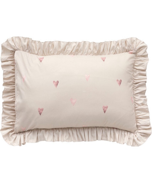 枕カバー(ウォッシュフリル ハート F3)
