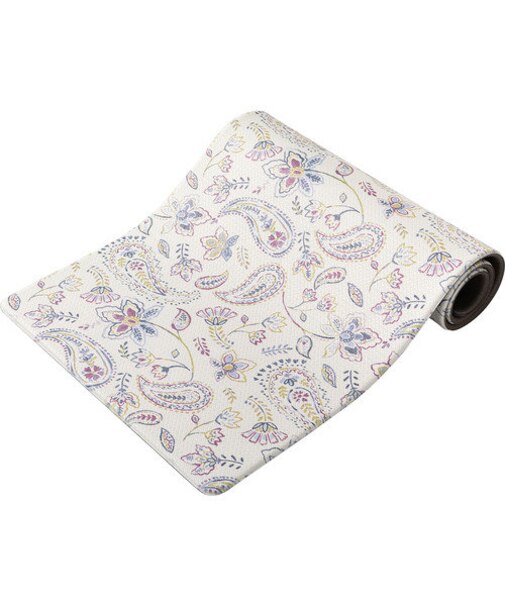 拭けるキッチン用クッションフロアマット(PVC ペイズリー柄 45×240cm)