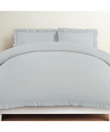 掛け布団カバー　シングル（ウォッシュ フリル F6 GR S）