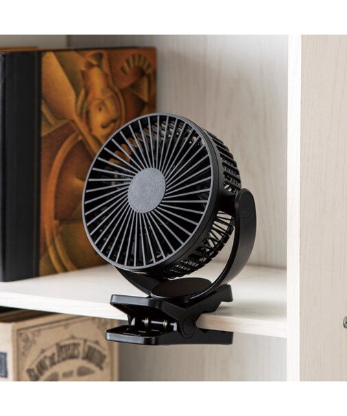 4way USBコードレスマグネット付きクリップファン(ブラック TF28S)