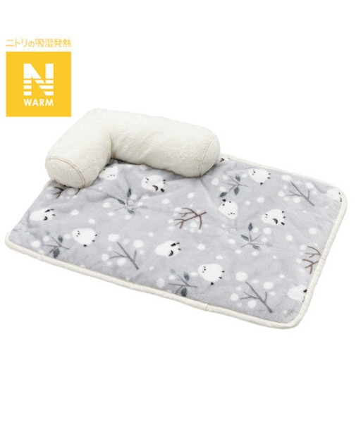 【デコホーム商品】ペットごろ寝パッド(Nウォームシマエナガグレー Sq1)