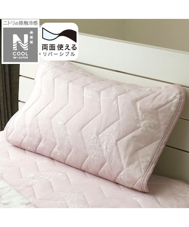 【デコホーム商品】両面使える ピローパッド(NクールWSP S2511 ハナ ローズ)