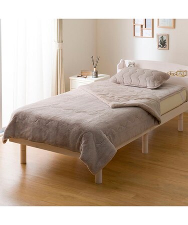 2枚合わせ 毛布 ダブル(ふわふわワッフル A25 モカ)