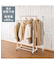 高さ調整できる 頑丈なハンガーラック ダブル(YB2c01 ホワイト)