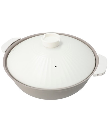 IH持ちやすい軽量土鍋風卓上鍋(30cm モカ KY073)