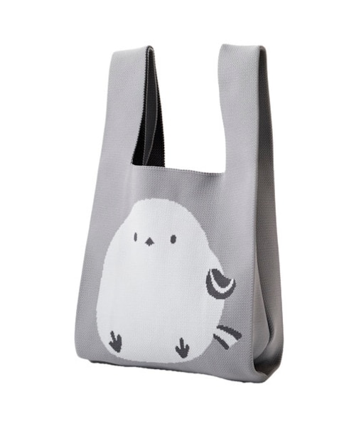 ニットトートバッグ　シマエナガ