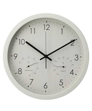 静音秒針 温湿度計付き 掛け置き兼用時計(30QT WW FR887)