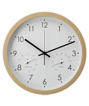 静音秒針 温湿度計付き 掛け置き兼用時計(30QT NA FR887)