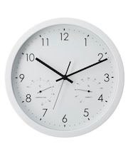 静音秒針 温湿度計付き 掛け置き兼用時計(30QT WH FR887)