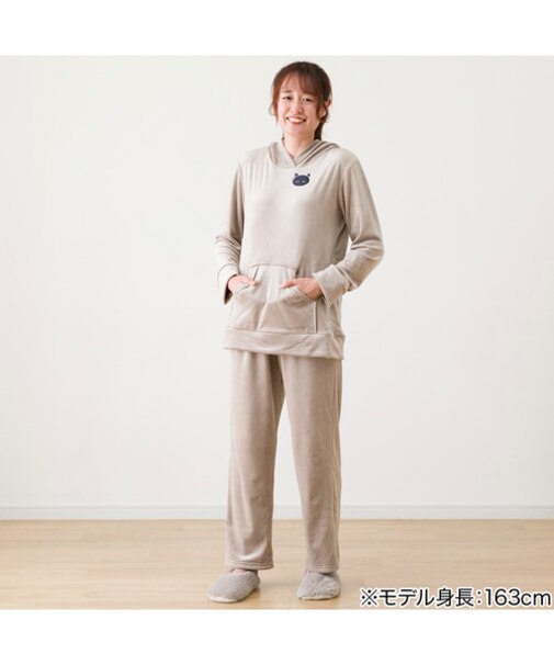 パジャマセット(デコネコ ベージュ KK21)