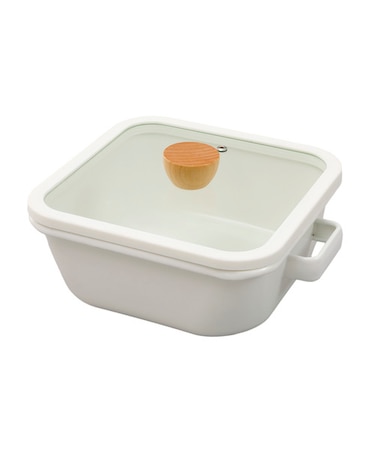 IH・ガス火 保存もできる ホーロー角型鍋(20cm)