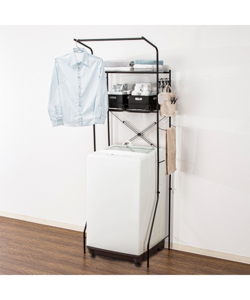 洗濯機ラック(DK003 ブラック)