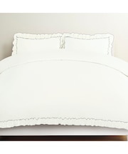 掛け布団カバー　シングル（ウォッシュ フリル F8 WH S）