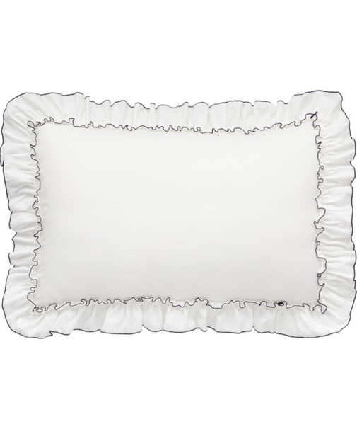 枕カバー（ウォッシュ フリル F8 WH）