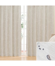 遮光･遮熱ドレープカーテン(100X200X2 シマエナガ柄DH136)