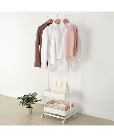 ワゴンハンガーラック(DX2s01 ホワイト)