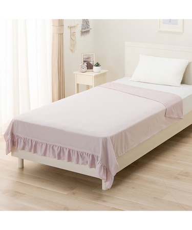 フリル付きタオルケット シングル(T02 ローズ)