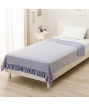 フリル付きタオルケット シングル(T02 パープル)