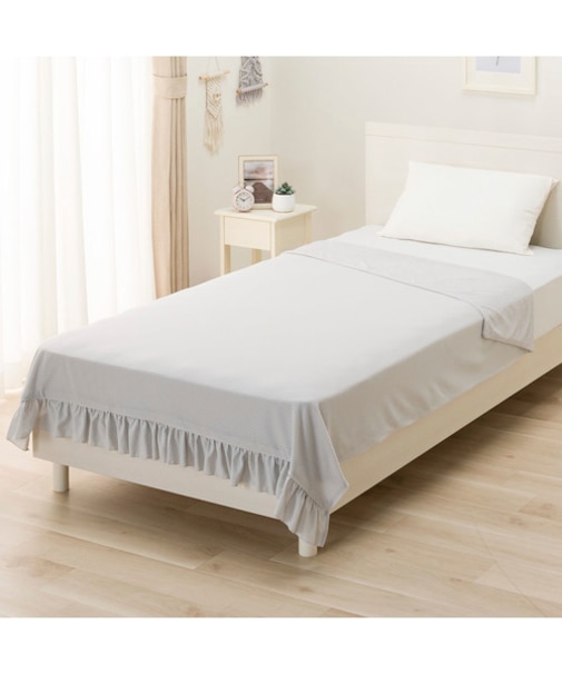 フリル付きタオルケット シングル(T02 グレー)