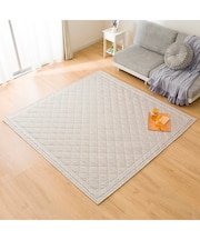 洗える抗菌防臭加工ラグ 麻混風PFL(185X185 NR02)