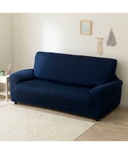 撥水ニットストレッチソファカバー(3人掛用 ネイビー)