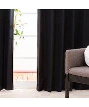 遮光1級・遮熱カーテン＆遮熱・遮像レースカーテン4枚セット(100X190X4 ブラック DH155)