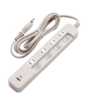 USB付節電タップ4個口(モカ)