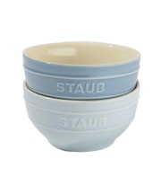 STAUB セラミックボウル2Pセット 「マカロンブルー」