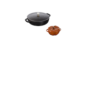 期間限定　STAUB ハロウィンセット　ブレイザーソテーパン２６ｃｍ ブラック＆セラミックパンプキンココットＳ