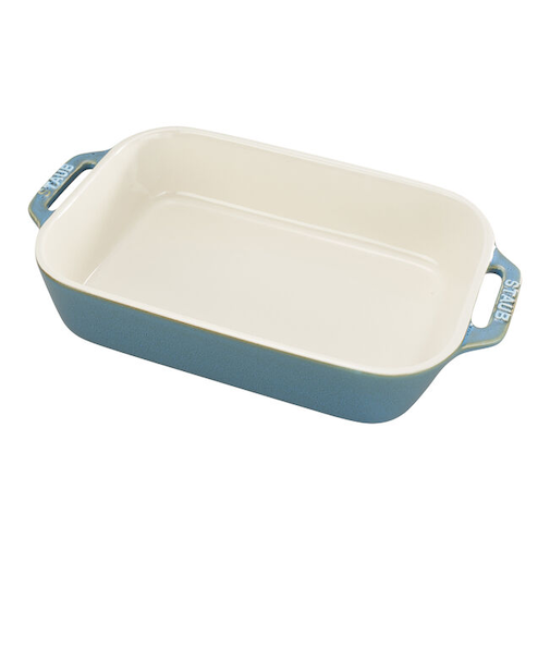 STAUB レクタンギュラーディッシュ 20cm ターコイズ S